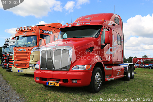 Image of Red Peterbilt Truck in a Show