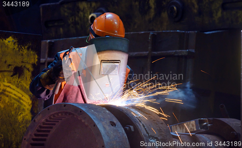 Image of welder is welding 