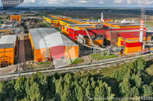 Image of Aerial view on iron and steel works factory. Russia