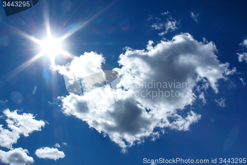 Image of Sun in blue sky