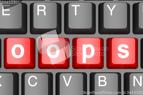 Image of Oops button on modern computer keyboard