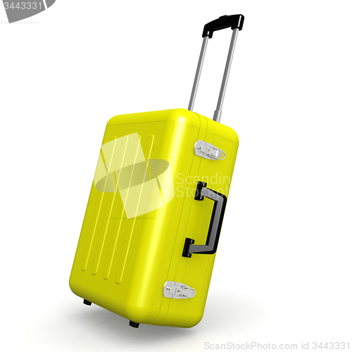 Image of Yellow luggage in angle position