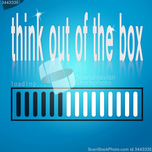 Image of Blue loading bar with think out of the box word