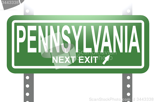 Image of Pennsylvania green sign board isolated