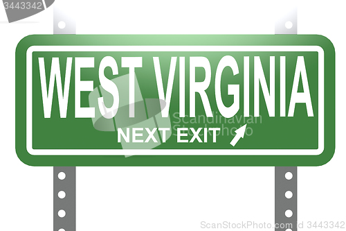 Image of West Virginia green sign board isolated 