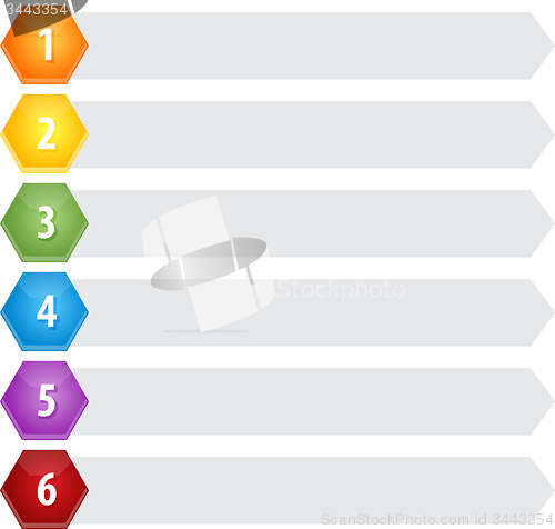 Image of Hexagon Items Six blank business diagram illustration