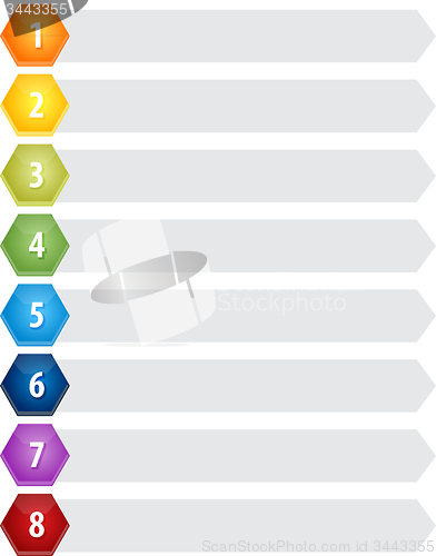 Image of Hexagon Items Eight blank business diagram illustration