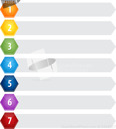 Image of Hexagon Items Seven blank business diagram illustration