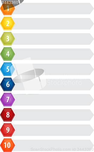 Image of Hexagon Items Ten blank business diagram illustration