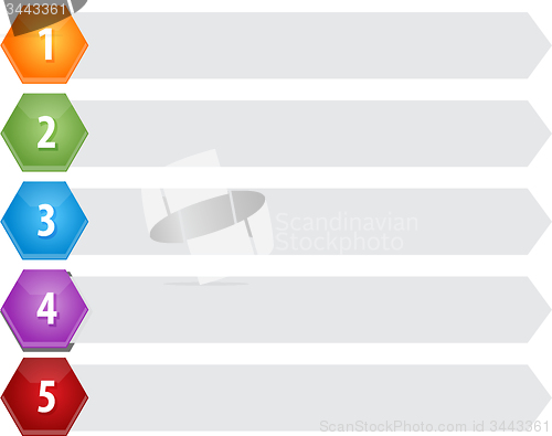 Image of Hexagon Items Five blank business diagram illustration