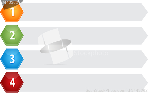 Image of Hexagon Items Four blank business diagram illustration