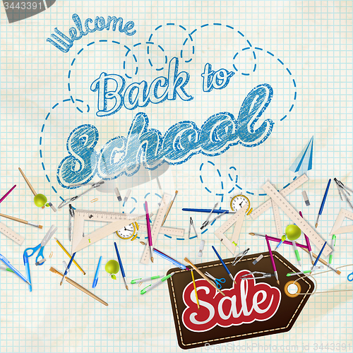 Image of Back to School Sale. EPS 10