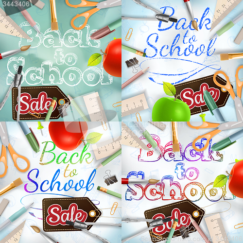 Image of Back to School Sale Set. EPS 10