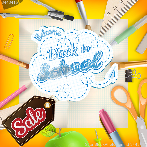 Image of School sale background. EPS 10