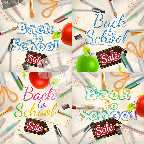 Image of Back to School Sale Set. EPS 10