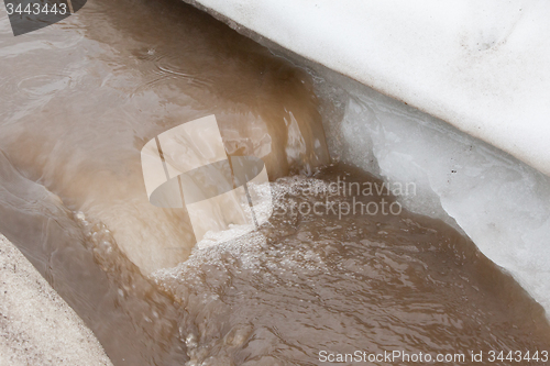 Image of Mountain stream, melted ice