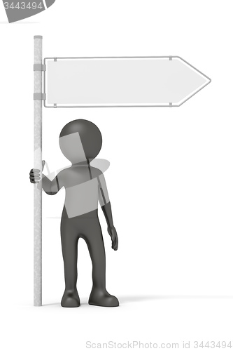 Image of man and road sign