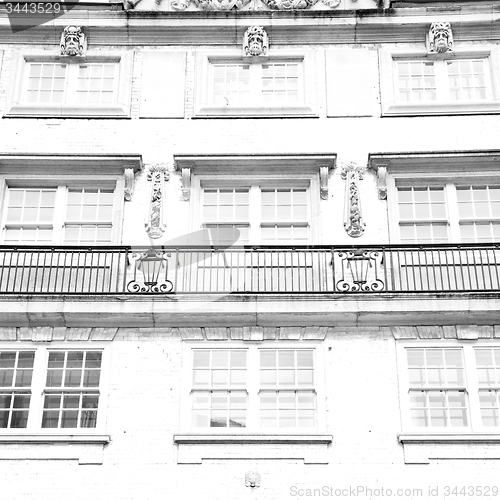 Image of in europe london old red brick wall and    historical window