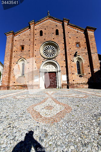 Image of  lombardy    in  the castiglione olona    old   church  closed b