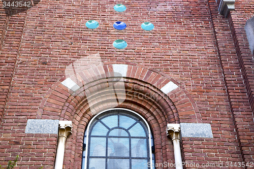 Image of rose window  italy  lombardy     in  the cardano campo   