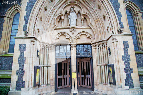 Image of door southwark  cathedral in london england old  construction an