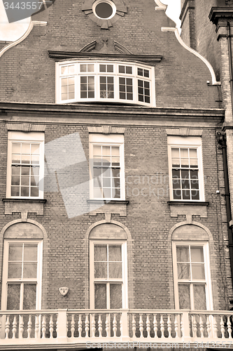 Image of window in europe london old red brick wall and      historical 
