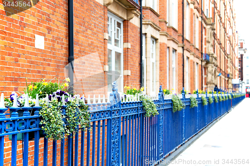 Image of old window in europe london  red brick wall     and      histori