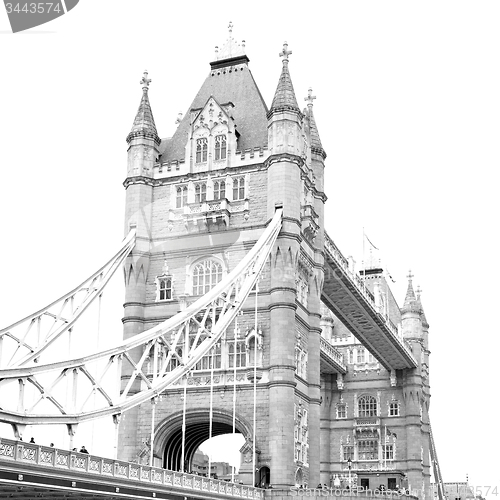 Image of london tower in england old bridge and the cloudy sky