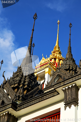 Image of asia  thailand  in  bangkok  t cross colors  roof wat     and  c