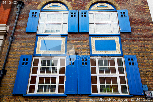 Image of old window in europe london  red brick wall     and      histori
