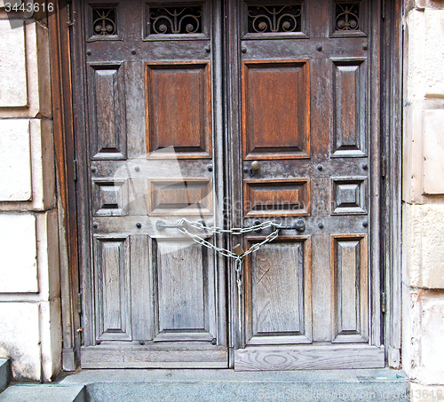 Image of door st paul cathedral in london england old construction and re