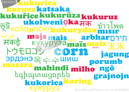 Image of Corn multilanguage wordcloud background concept