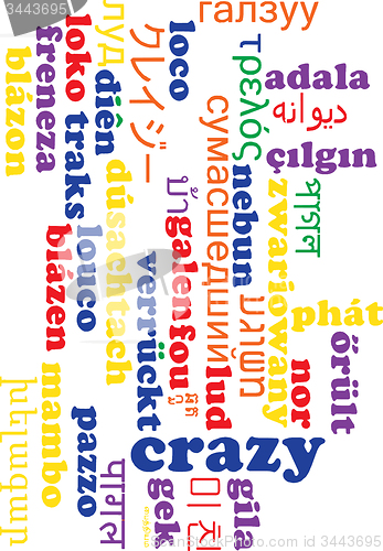 Image of Crazy multilanguage wordcloud background concept