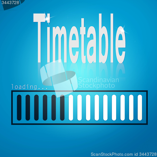 Image of Blue loading bar with timetable word 