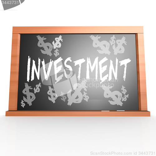 Image of Bllack board with investment word