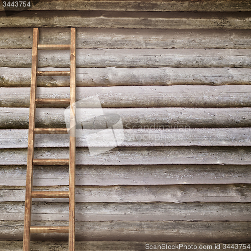 Image of round log wall background