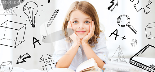 Image of student girl studying at school