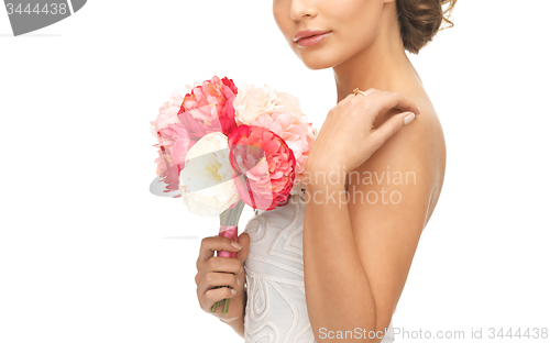 Image of woman with bouquet of flowers