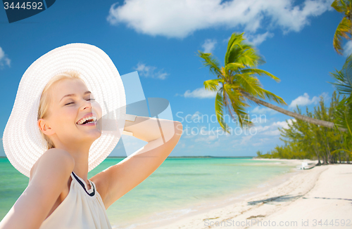 Image of beautiful woman enjoying summer outdoors