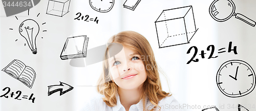 Image of student girl studying at school