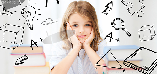Image of student girl studying at school