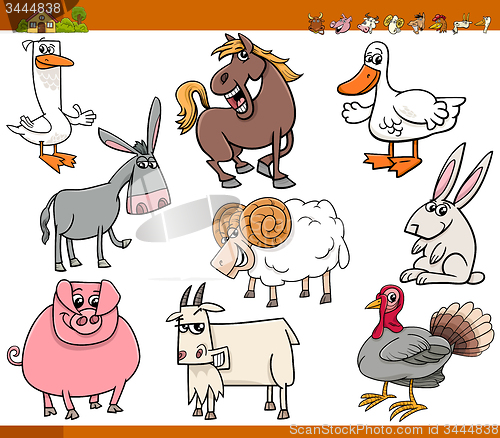 Image of farm animals set cartoon illustration