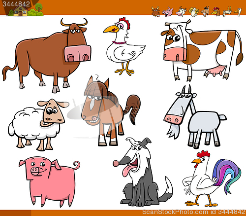 Image of farm animals set cartoon illustration