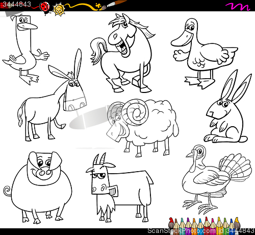 Image of farm animals coloring book