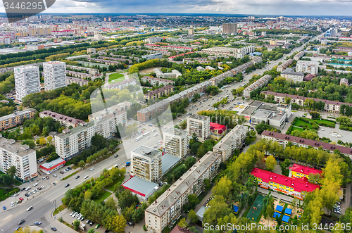 Image of Housing area large-panel houses. Tyumen. Russia