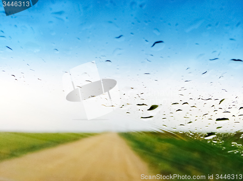 Image of Raindrops on a car window