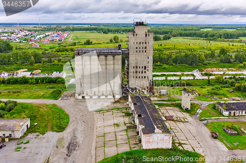 Image of Bird eye view on grain elevator