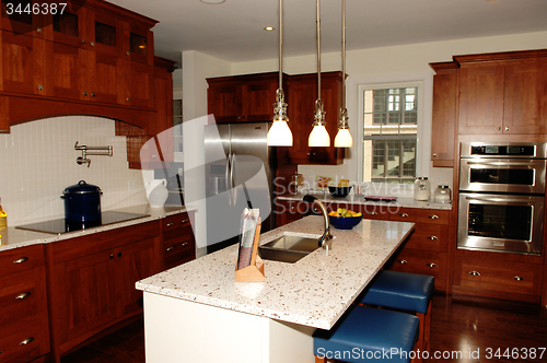 Image of Big spacy kitchen in a new house.
