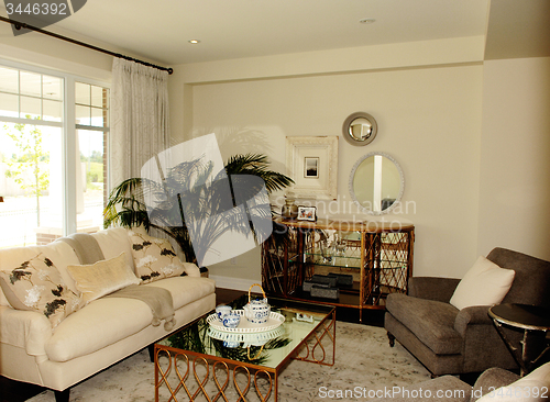 Image of Nice cozy living room in a new house.