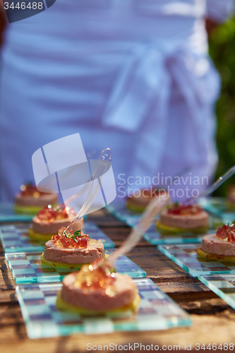 Image of Meat and fish appetizers in a restaurant